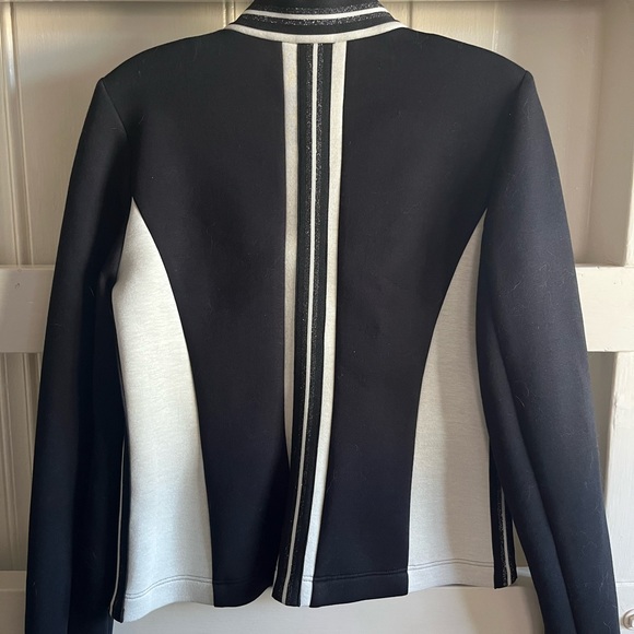 Women's Athleisure Jacket Size 6 I'CONA Full Zipper Black and White NWT - Picture 7 of 7